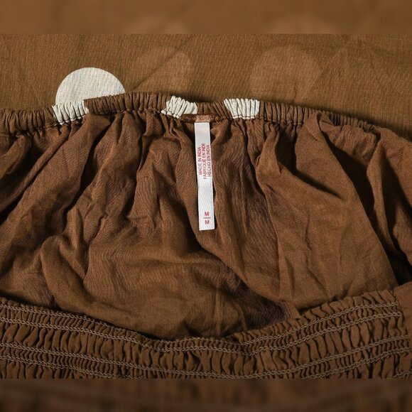 Free People Ultraviolet Dress Oak M 8 Women's Smocked Polka Dot Maxi NEW 44592 - Picture 5 of 6